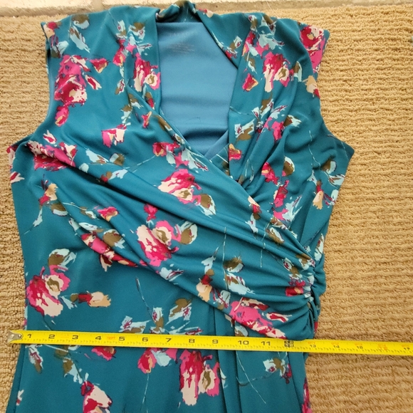 TALBOTS S curvy draped floral professional dress modest - Picture 7 of 13